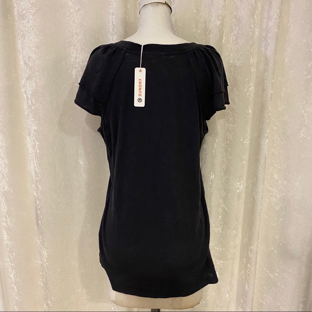 Sundry Ruffled Sleeve Top - Picture 6 of 6